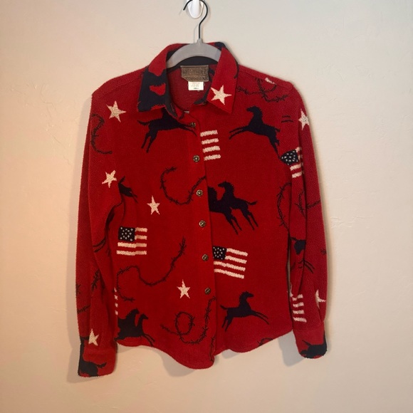 Vintage Circle T Roughrider Western Shacket Shirt Button Down Horse Cowgirl - Picture 2 of 13